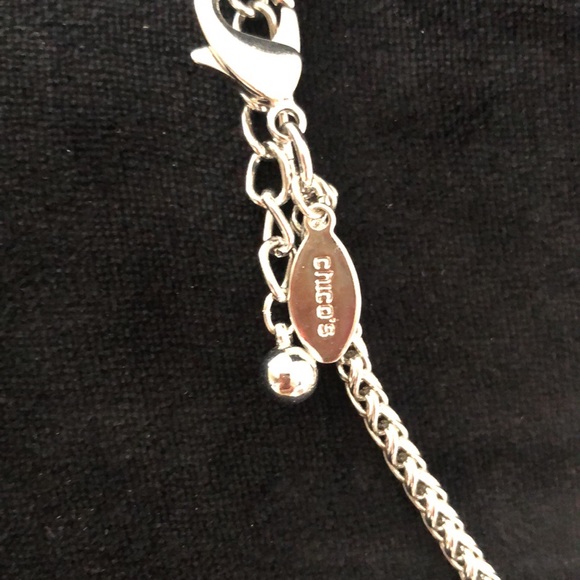 Chico’s Necklace Silver Tone Adjustable Chain - Picture 4 of 7